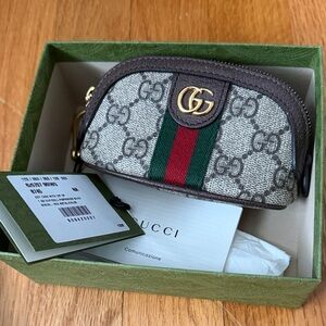 GUCCI Ophidia Supreme Dome Key Pouch Key Case GG Web Canvas w/ Box